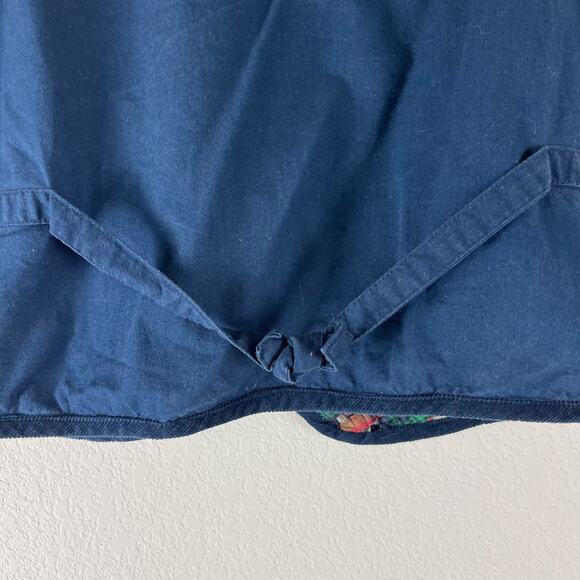 Victoria Jones Lattice Vest Womens MP Blue Embroidered Corduroy Fall Harvest - Picture 9 of 9